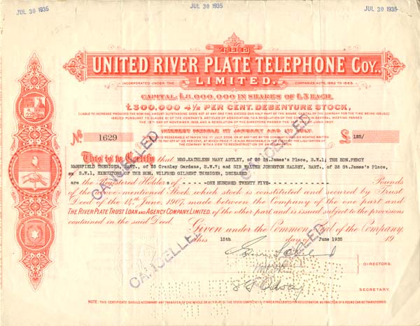 United River Plate Telephone Coy., Limited